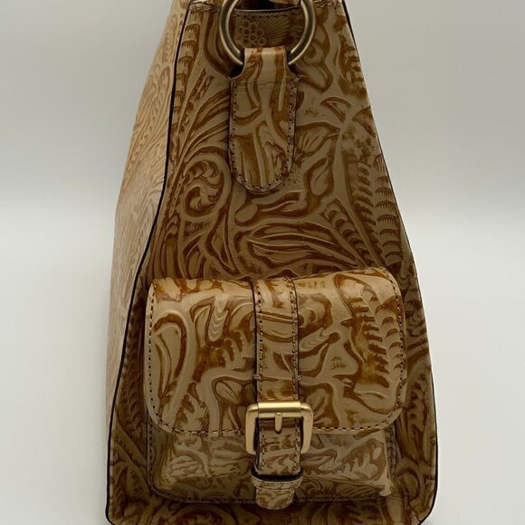 NEW Embossed Floral Gold Toned Leather HYPE Handbag - Picture 9 of 12